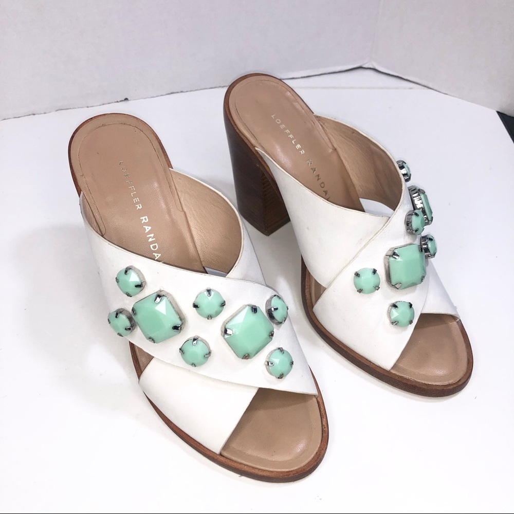 Loeffler Randall Etta Jewel-Embellished Mules sz 6